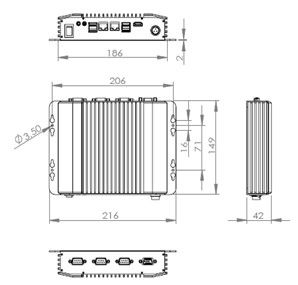 4G DDR4 Memory Fanless Box PC / Embedded Βιομηχανικός υπολογιστής HLZ-B311M-J1900
