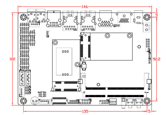 2LAN 6COM 8USB 3.5&quot; Μητρική Πίνακα Σωλήνωση ενσωματωμένη CPU Intel J1900