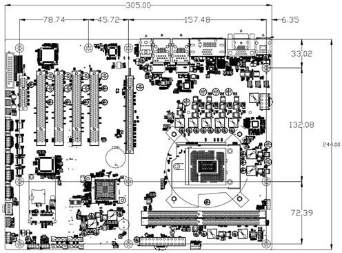 Intel H110 Βιομηχανικός υπολογιστής κύριας πλακέτας Ddr4 6 Com 3 Lan 1×PCIE X16 2×PCIE X4 4×PCI