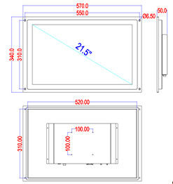 X215R-03 21,5' οθόνη οχήματος LCD οθόνη χωρητική αφής υψηλή φωτεινότητα Πολλαπλές μεθόδους εγκατάστασης
